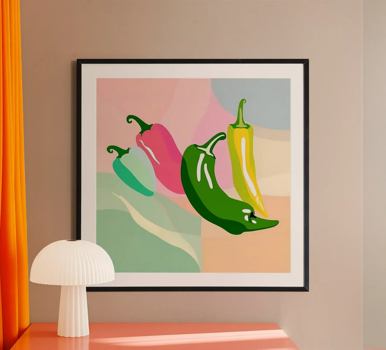 Paprika_Stil_A_1 poster con telaio in alluminio da Pink- und LoveArt by LK