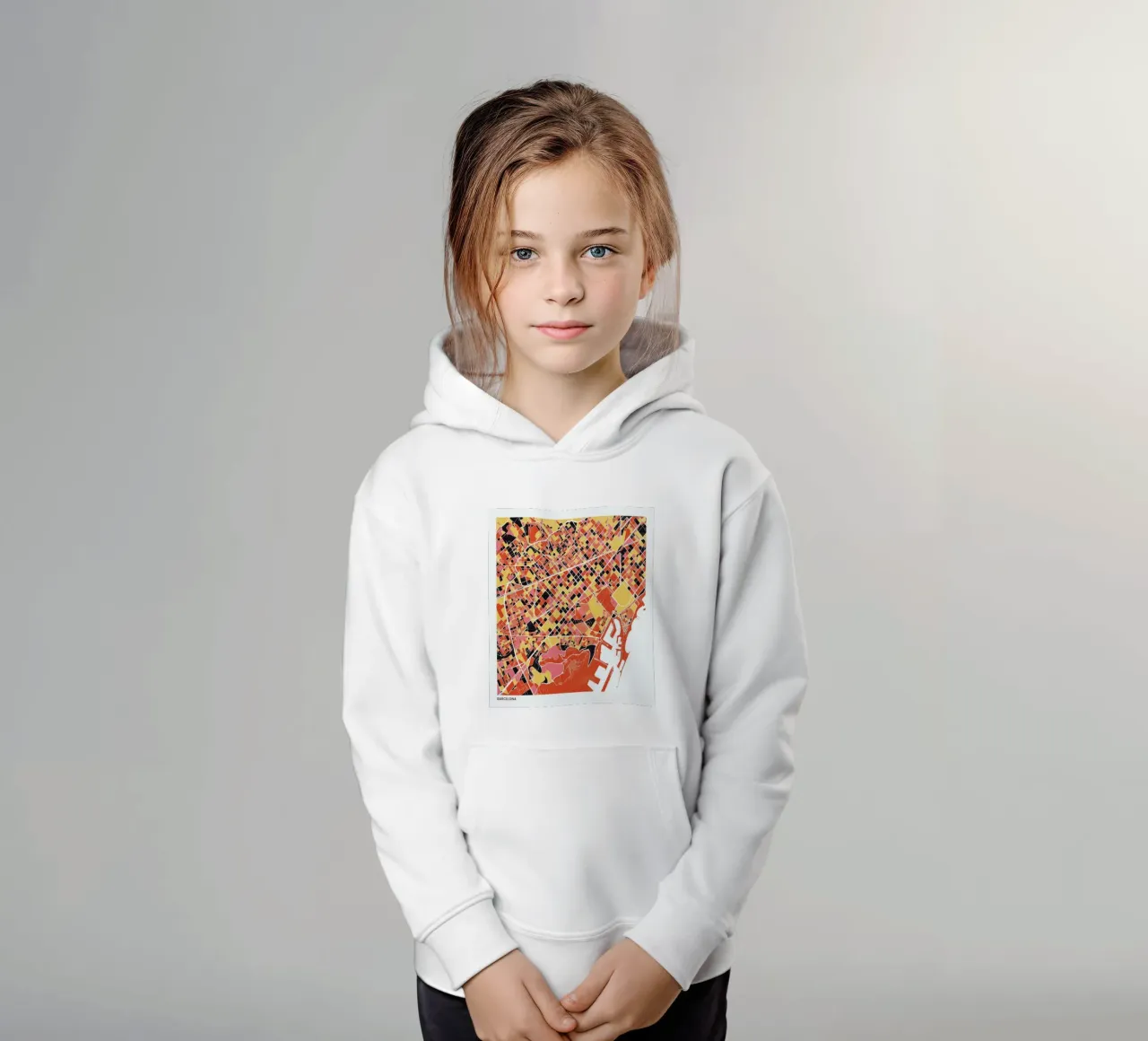 Barcelona II kids hoodie by The Cartography Collection