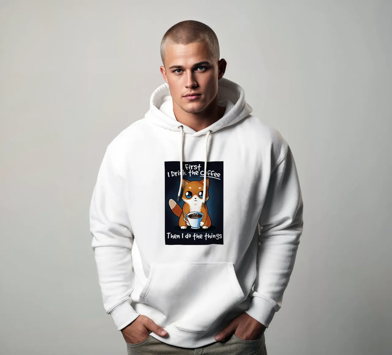 Gatto al caffè felpa con cappuccio da Bartosz Powalka