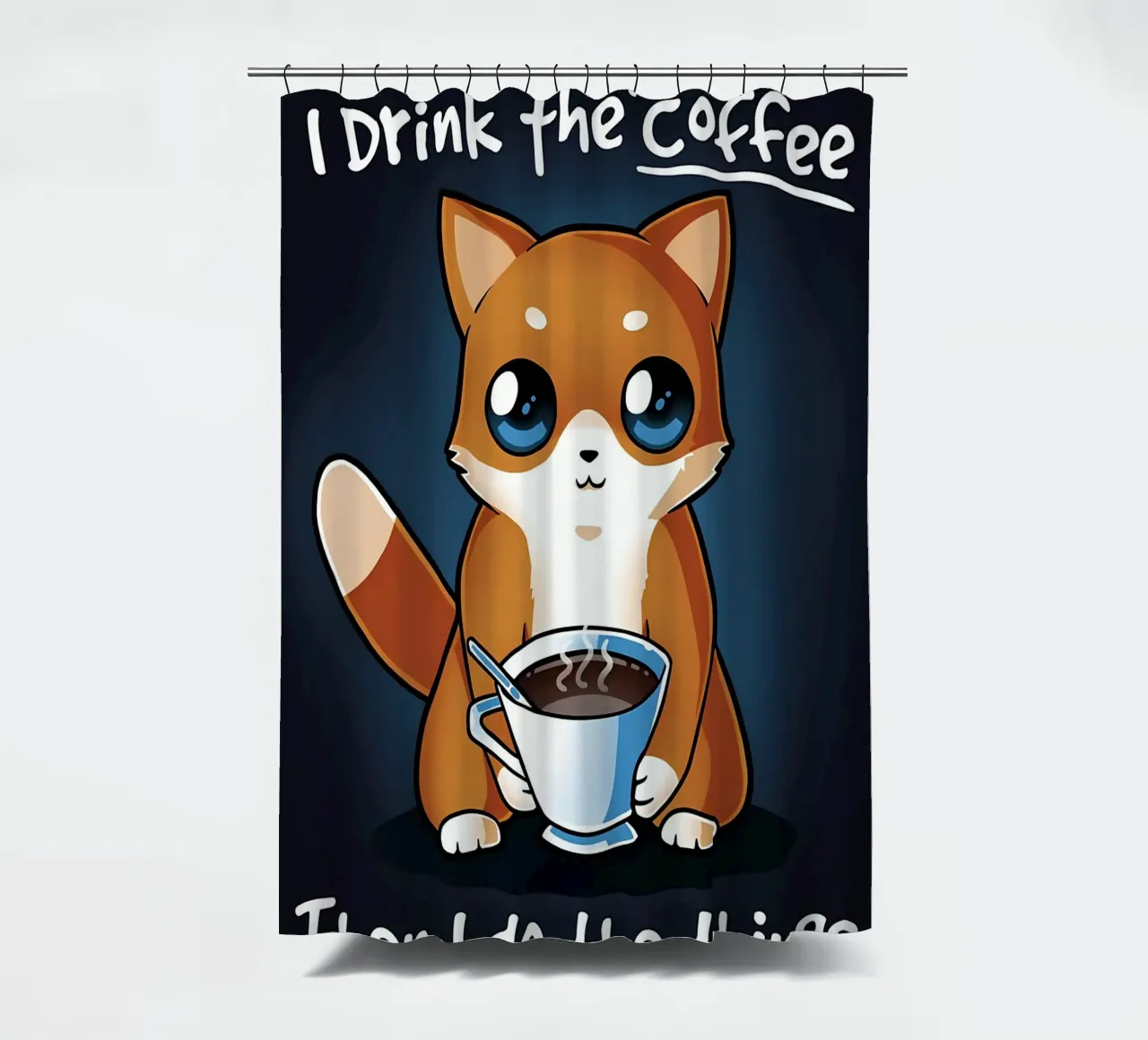 Coffee Cat shower curtain by Bartosz Powalka