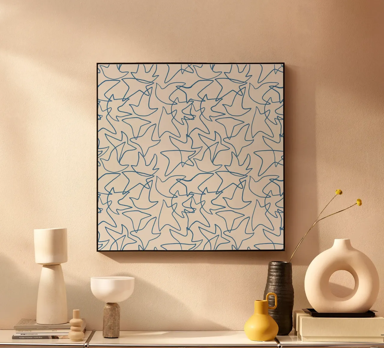 Modello di linea blu senza cuciture plexiglass da Little Dean