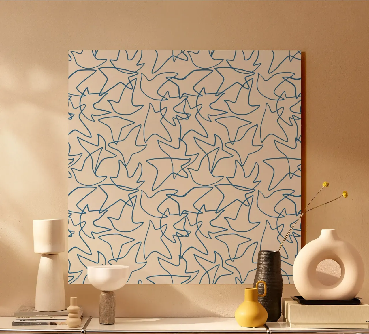 Modello di linea blu senza cuciture plexiglass da Little Dean