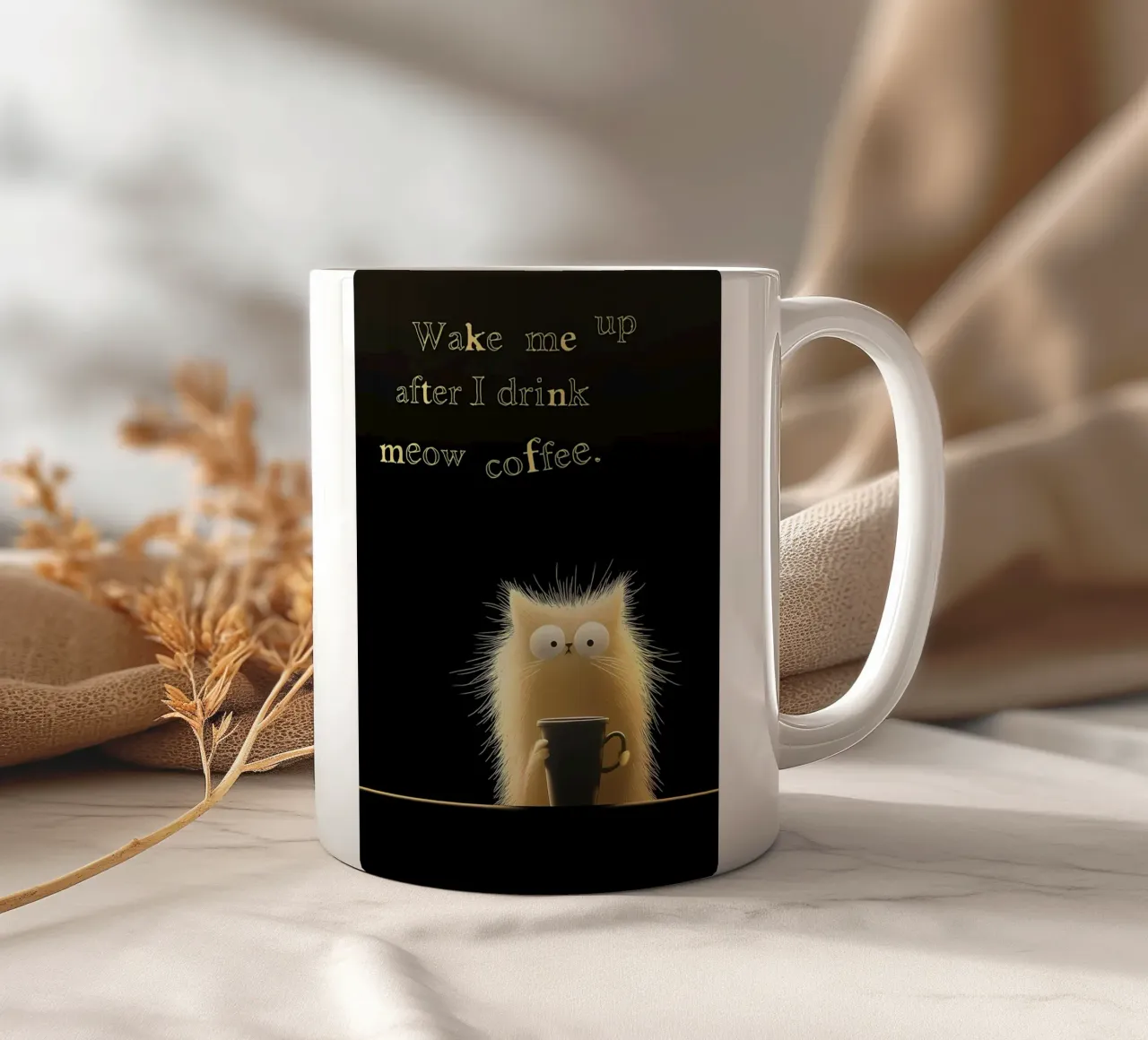 Dopo il mio caffè Cat tazza in ceramica da Bartosz Powalka