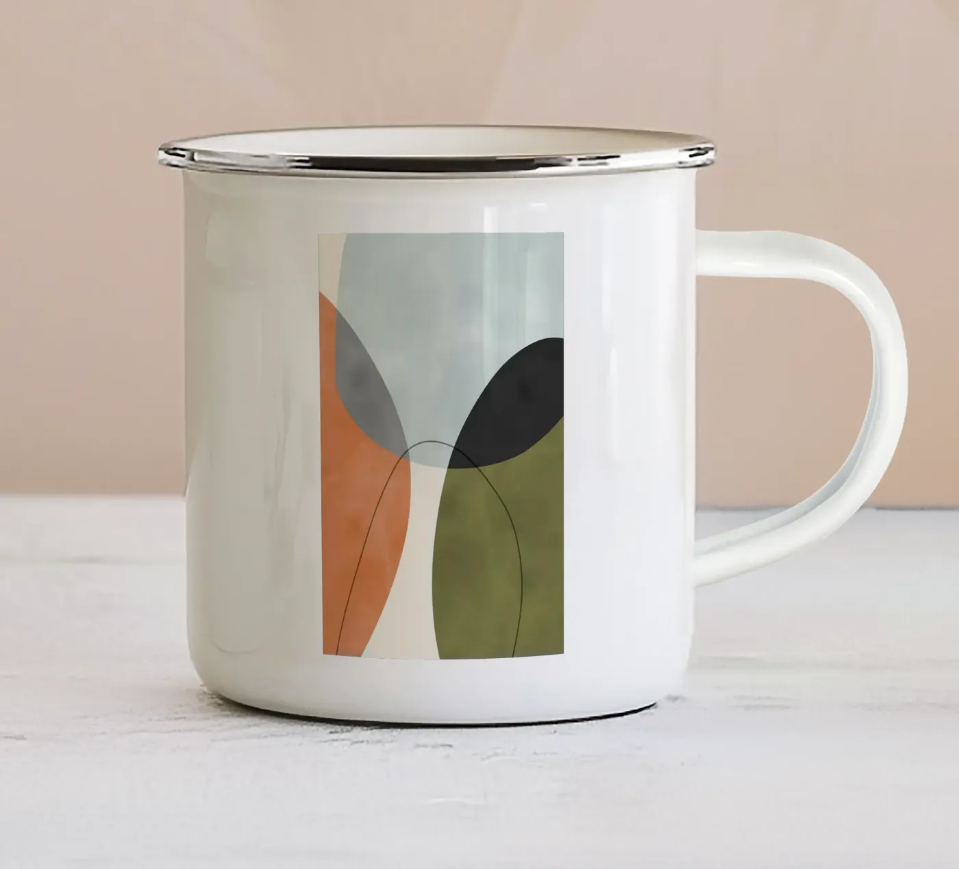 Expressive forms 4 enamel mug by Aiden Garcia