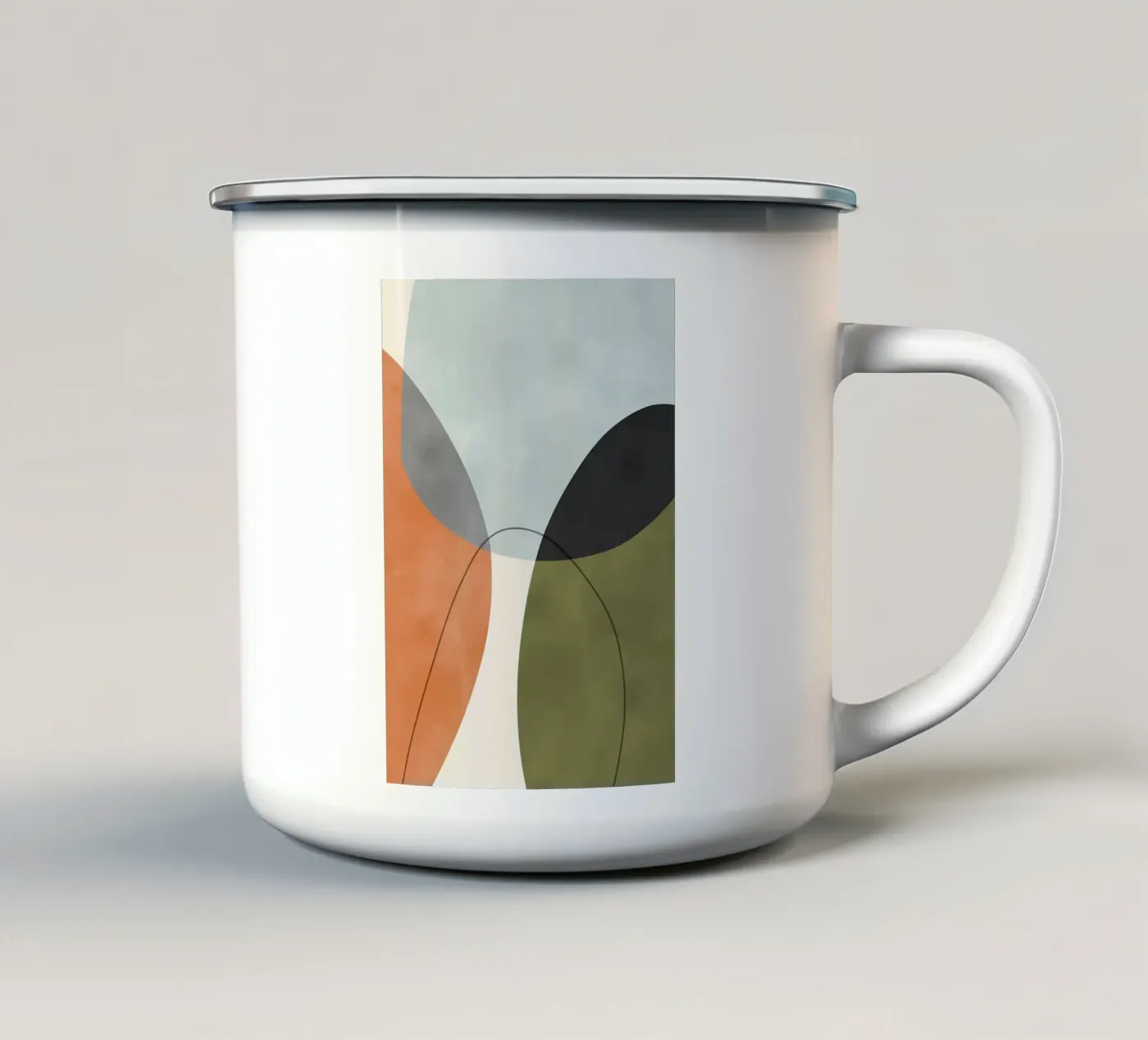 Expressive forms 4 enamel mug by Aiden Garcia