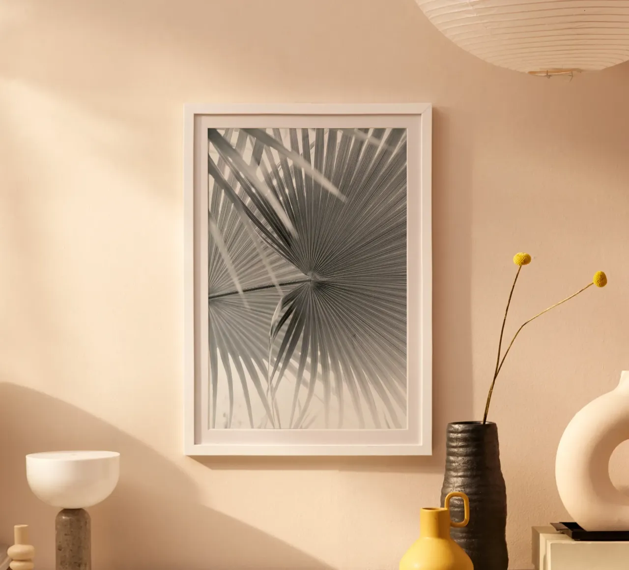 Blue Mountains B&W poster con telaio in legno da Marlene Sørensen