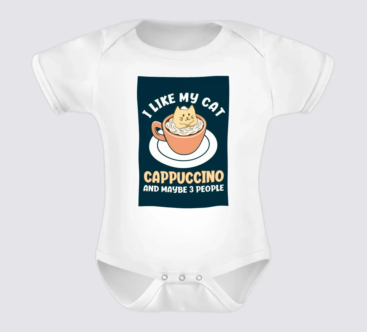 Mi piace il mio gatto Cappuccino body neonato maniche corte da Bartosz Powalka