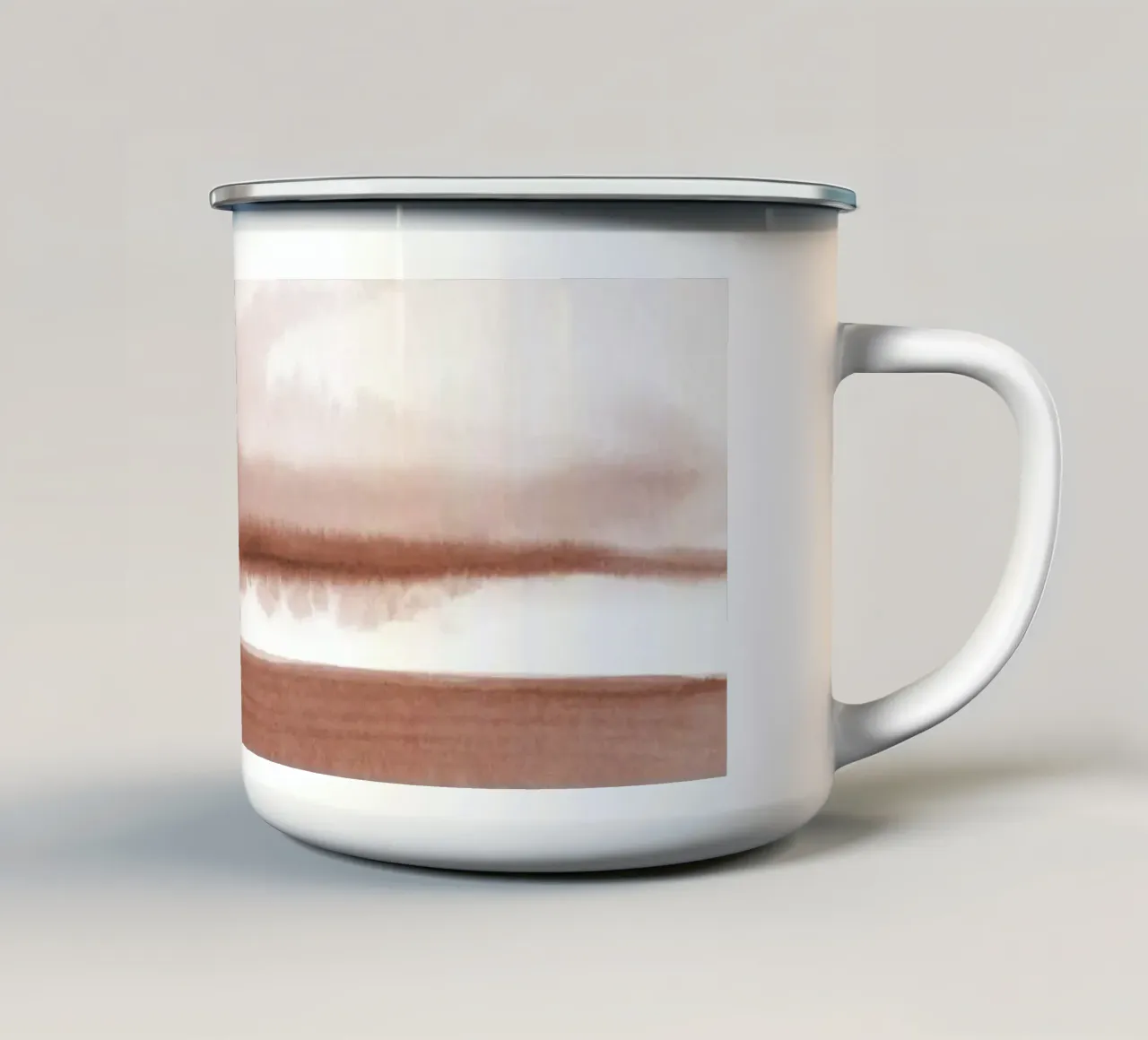 Paesaggio astratto ad acquerello 2 tazza in smalto da NouveauPrints