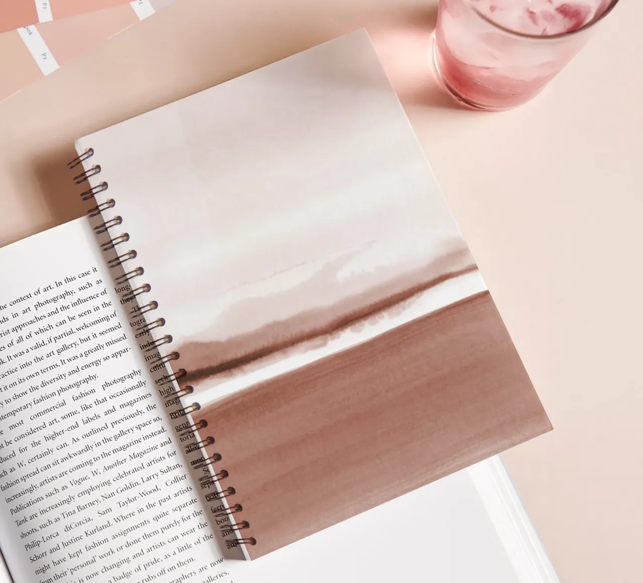 Abstract watercolor landscape 2 spiral notebook by NouveauPrints