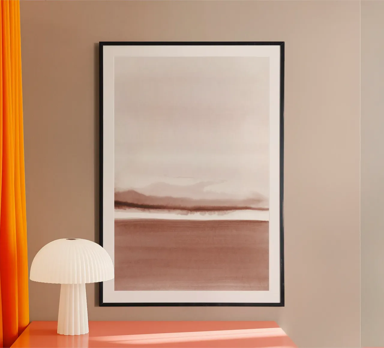 Paesaggio astratto ad acquerello 2 poster con telaio in alluminio da NouveauPrints