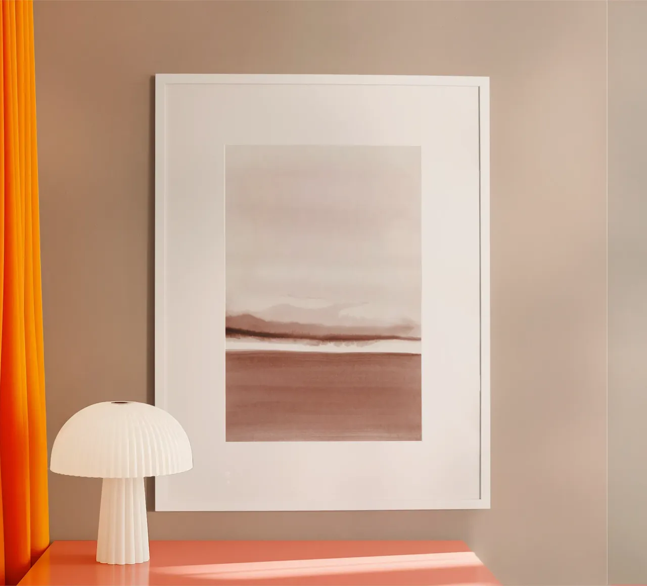 Paesaggio astratto ad acquerello 2 poster con telaio in alluminio da NouveauPrints