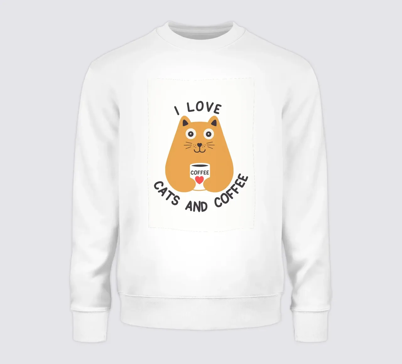 Ich liebe Katzen und Kaffee Sweatshirt von Bartosz Powalka