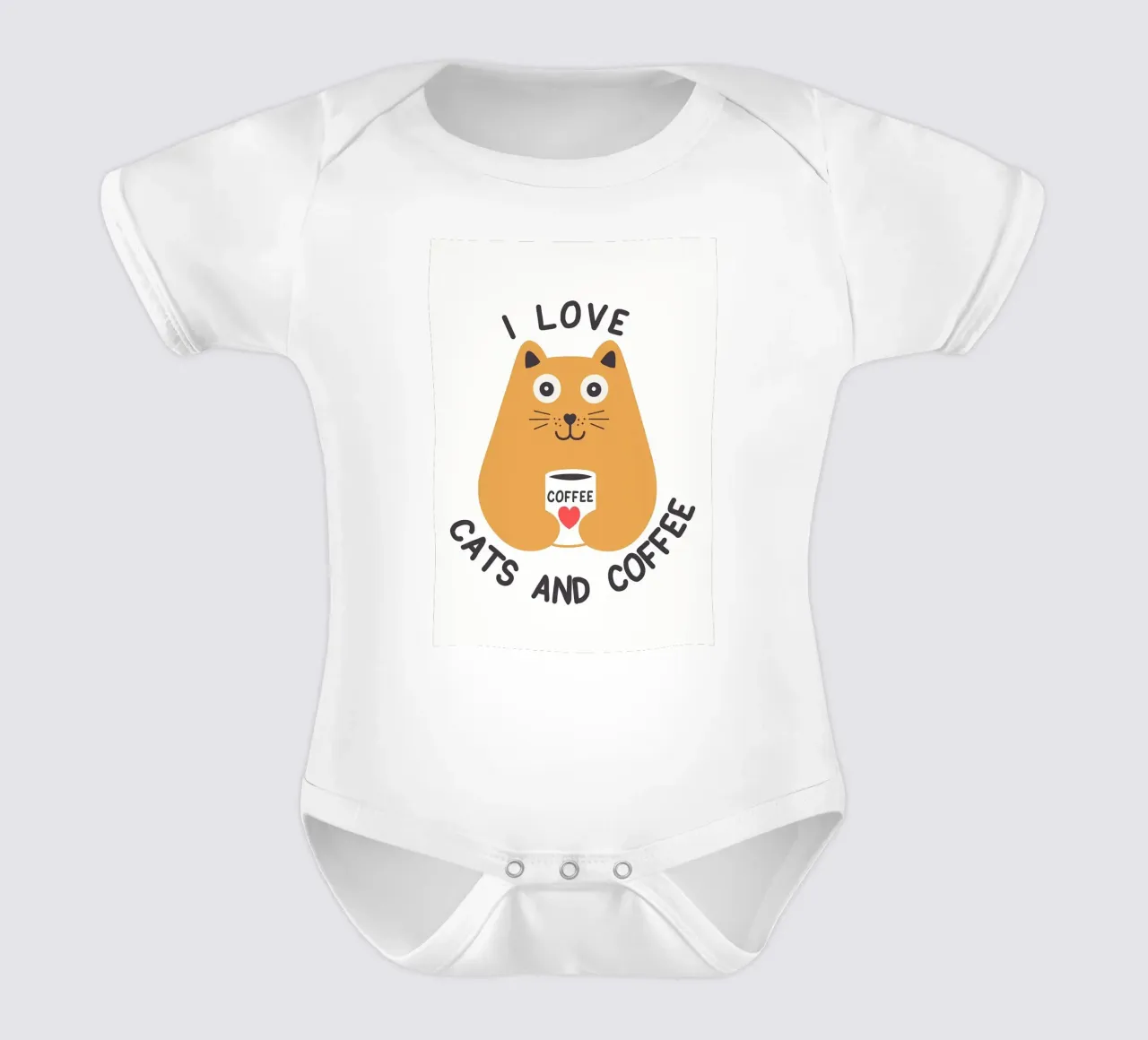 Amo i gatti e il caffè body neonato maniche corte da Bartosz Powalka