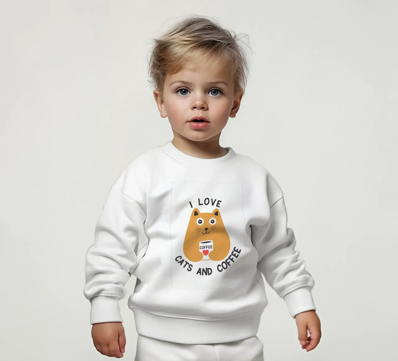 Me encantan los gatos y el café sudadera de bebé de Bartosz Powalka