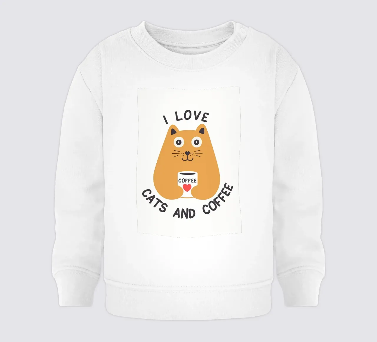 Me encantan los gatos y el café sudadera de bebé de Bartosz Powalka