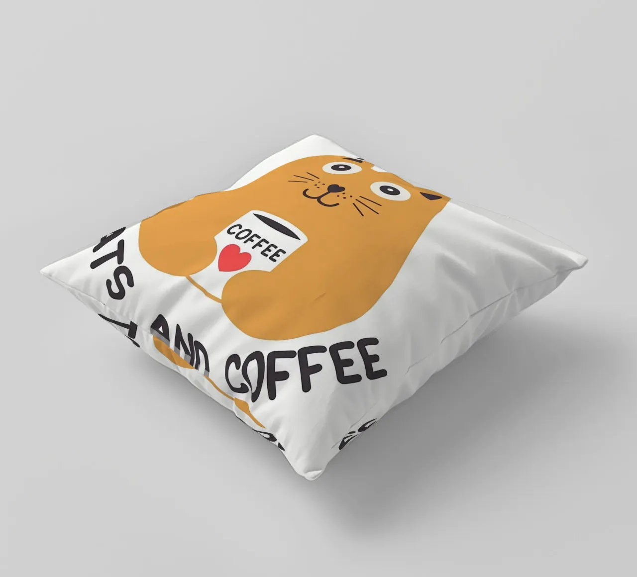 Amo i gatti e il caffè cuscino da Bartosz Powalka