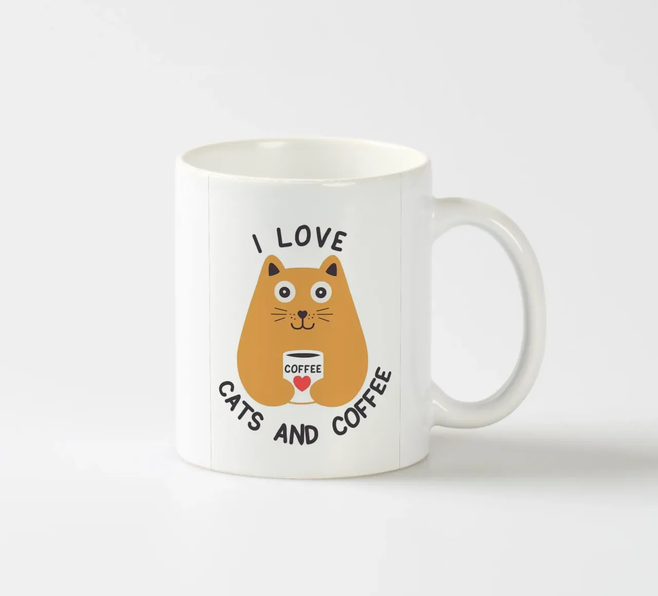Amo i gatti e il caffè tazza in ceramica da Bartosz Powalka