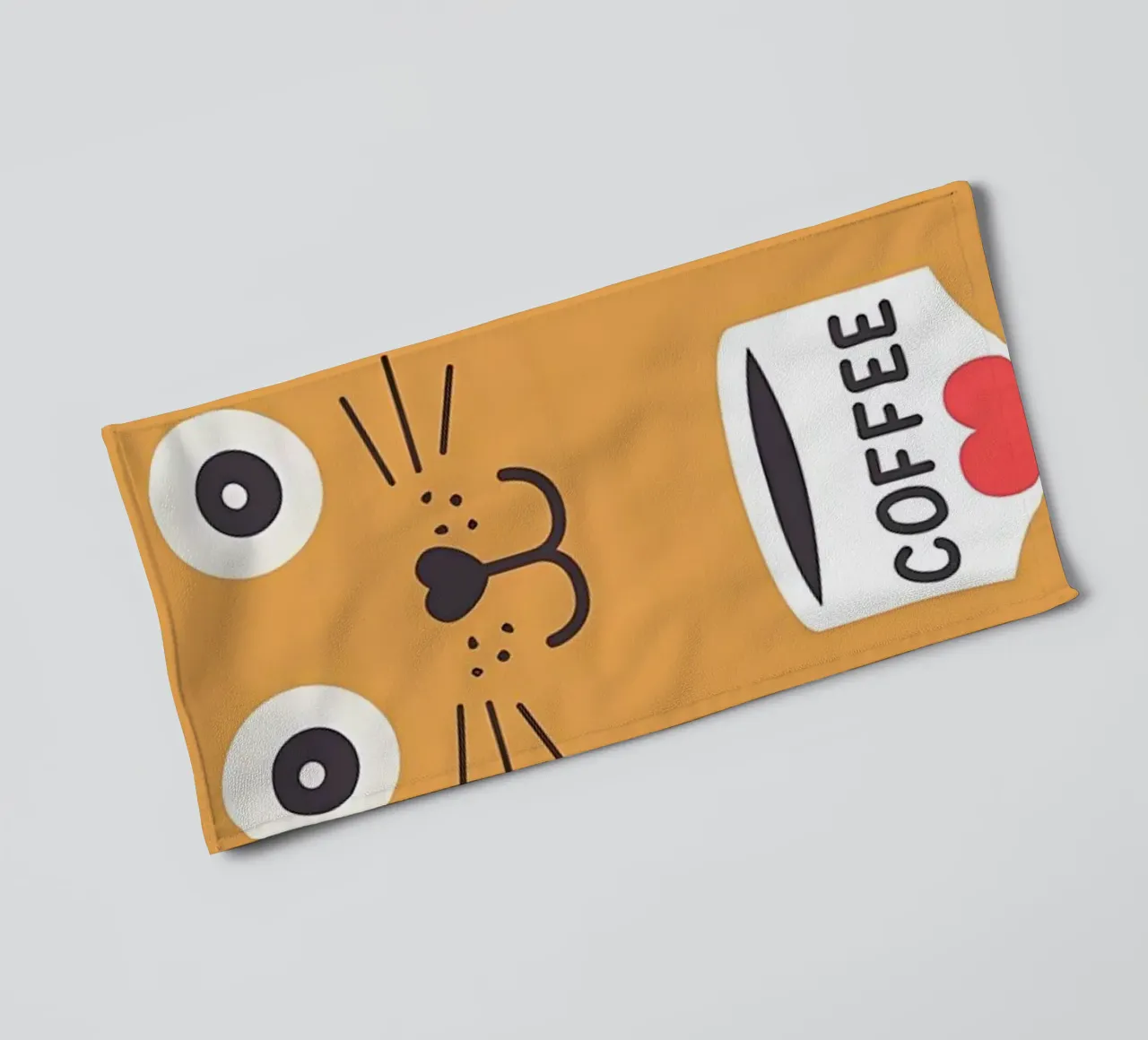 Amo i gatti e il caffè asciugamano da bagno da Bartosz Powalka