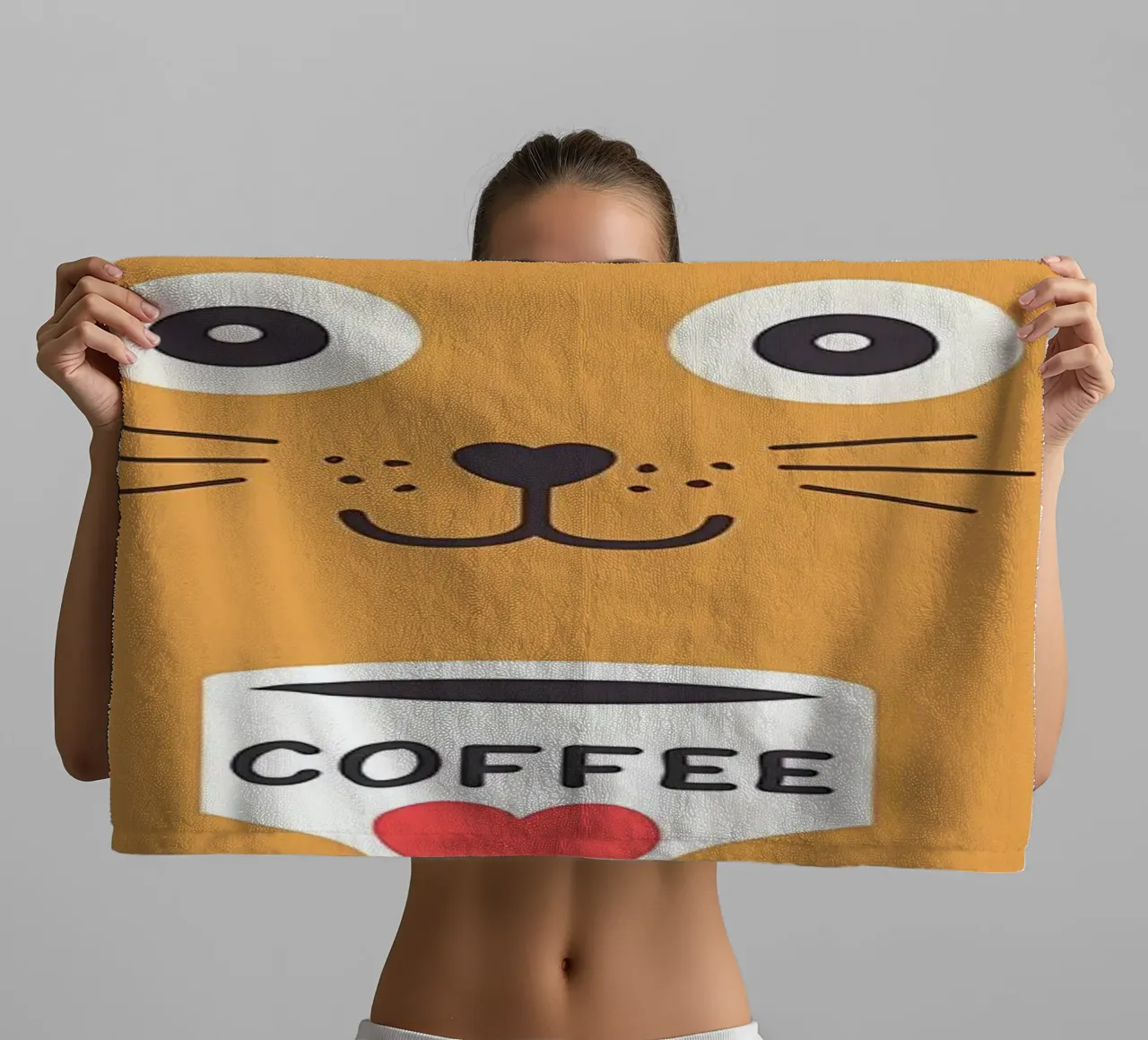 Amo i gatti e il caffè asciugamano da bagno da Bartosz Powalka