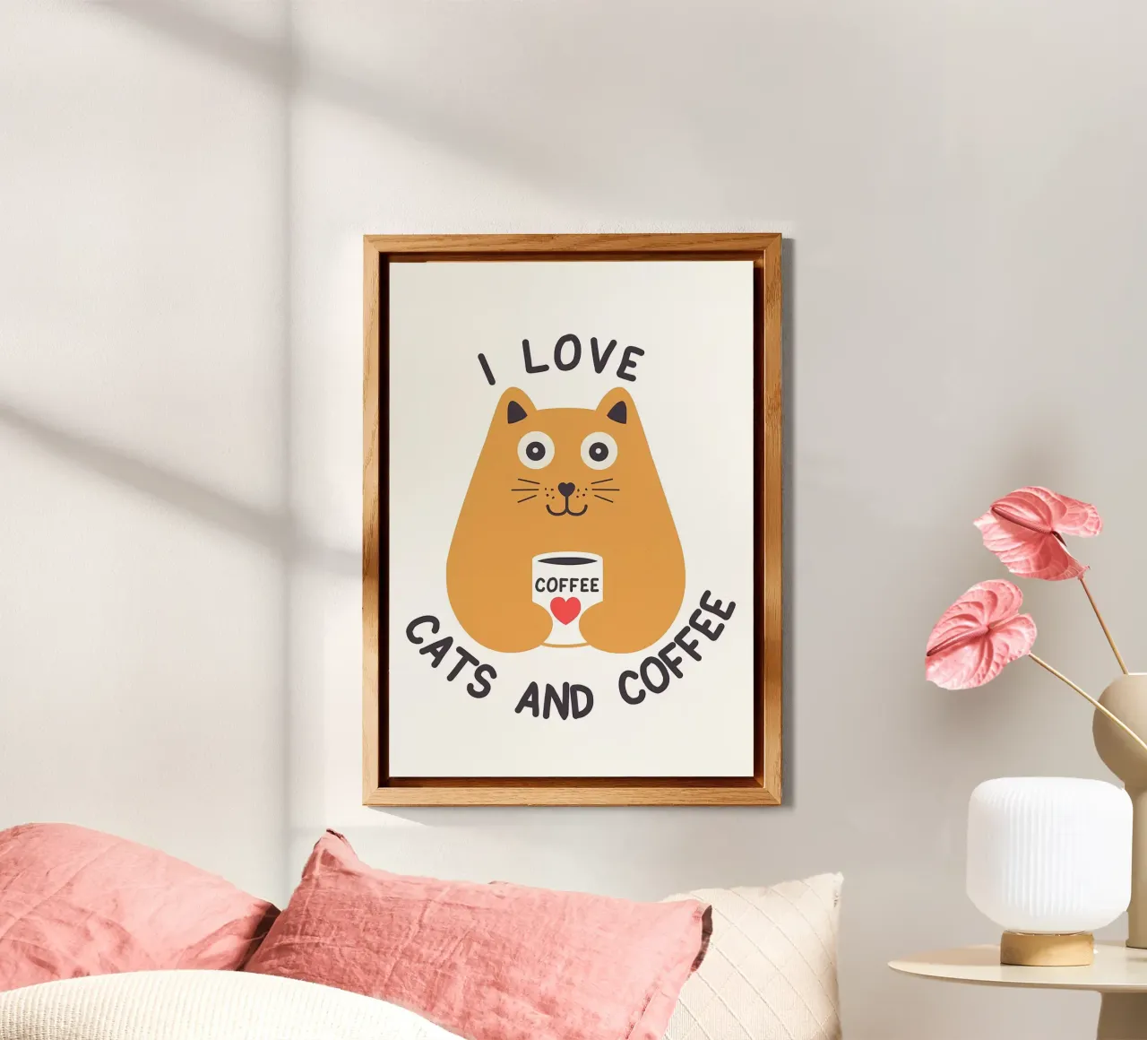 J'aime les chats et le café alu dibond de Bartosz Powalka