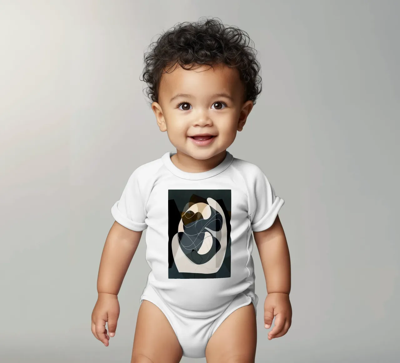 Modern abstract 81 short-sleeve baby romper by Aiden Garcia