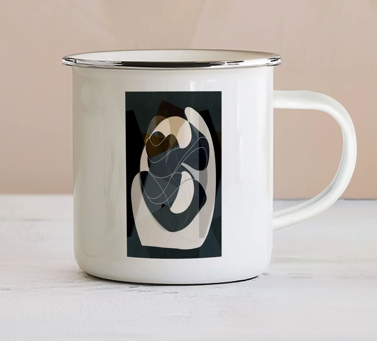 Modern abstract 81 enamel mug by Aiden Garcia