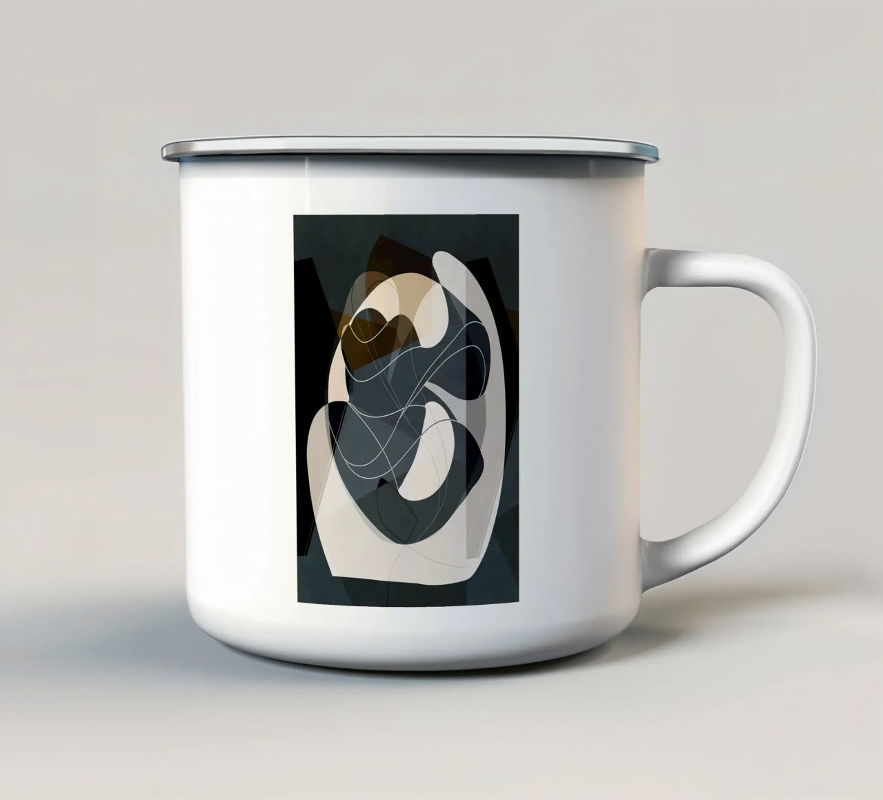 Modern abstract 81 enamel mug by Aiden Garcia