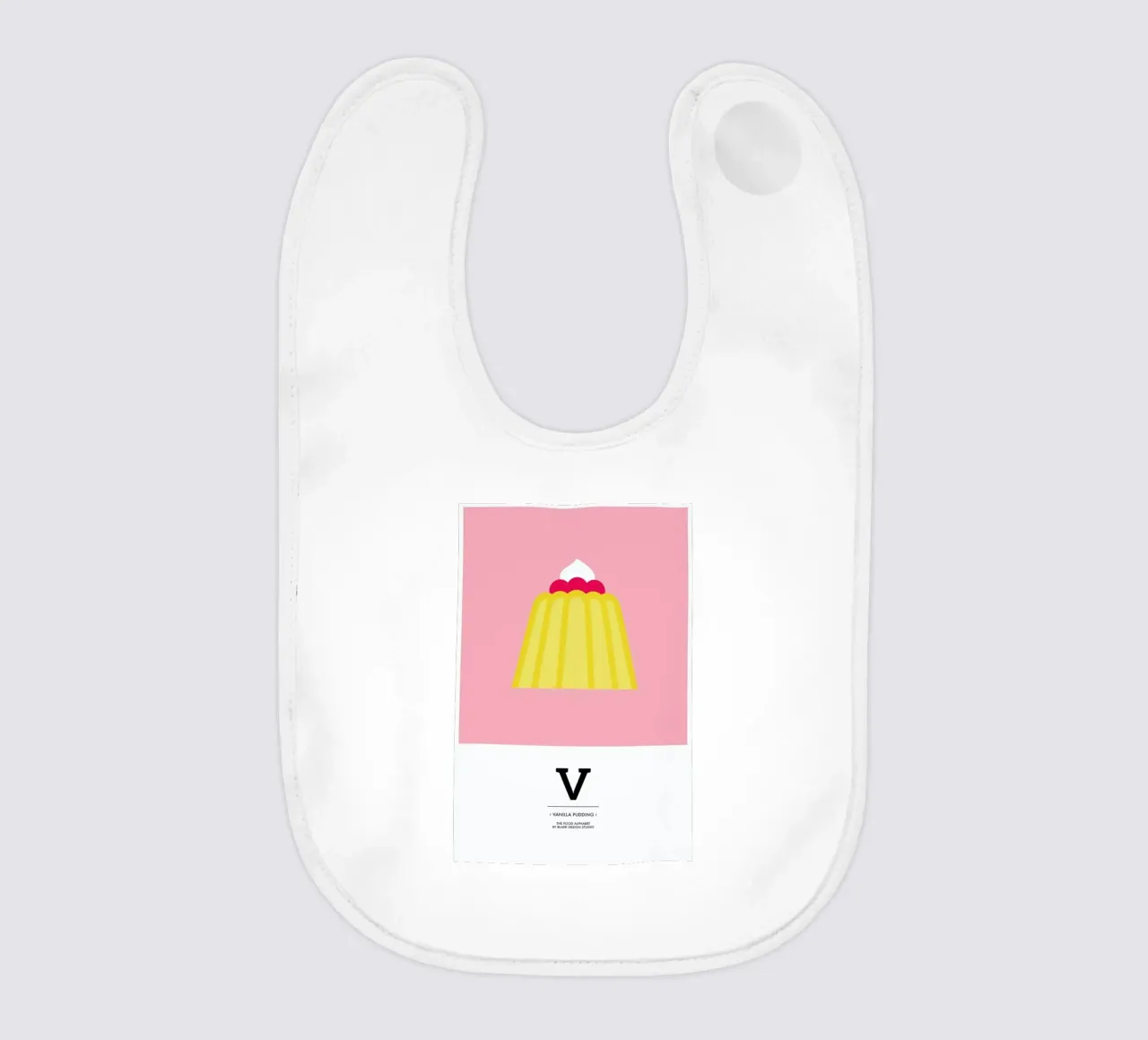 „The Food Alphabet“ - V like Vanilla Pudding bavaglino da BLAEK Design Studio