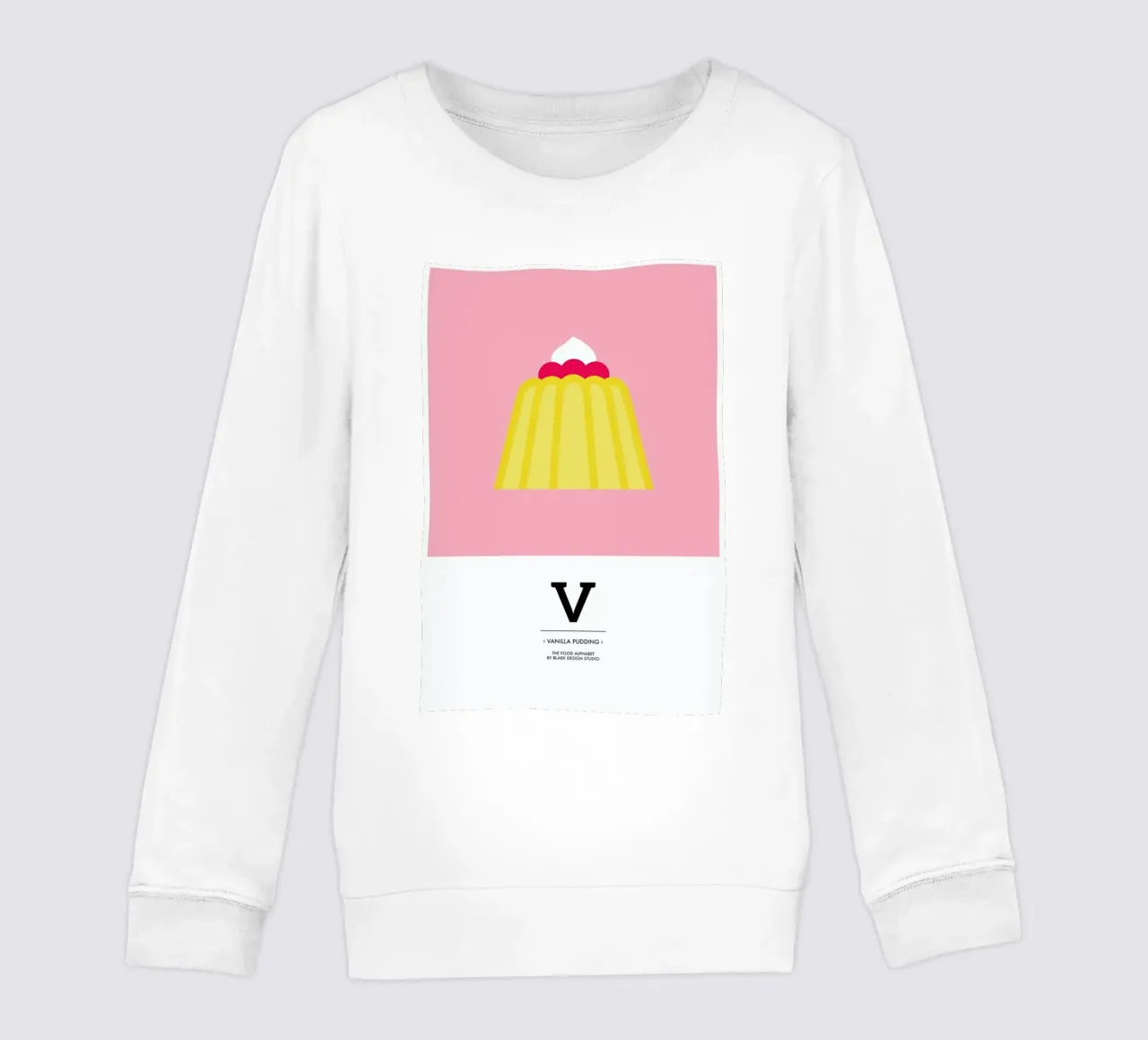 „The Food Alphabet“ - V like Vanilla Pudding felpa bambino da BLAEK Design Studio