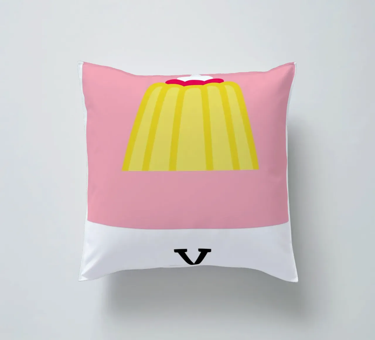 „The Food Alphabet“ - V like Vanilla Pudding cuscino da BLAEK Design Studio