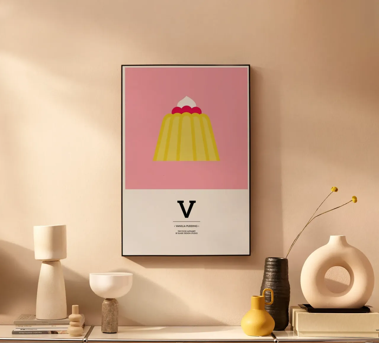 „The Food Alphabet“ - V like Vanilla Pudding plexiglass da BLAEK Design Studio