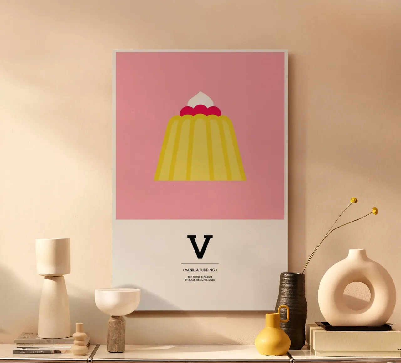 „The Food Alphabet“ - V like Vanilla Pudding alluminio dibond da BLAEK Design Studio
