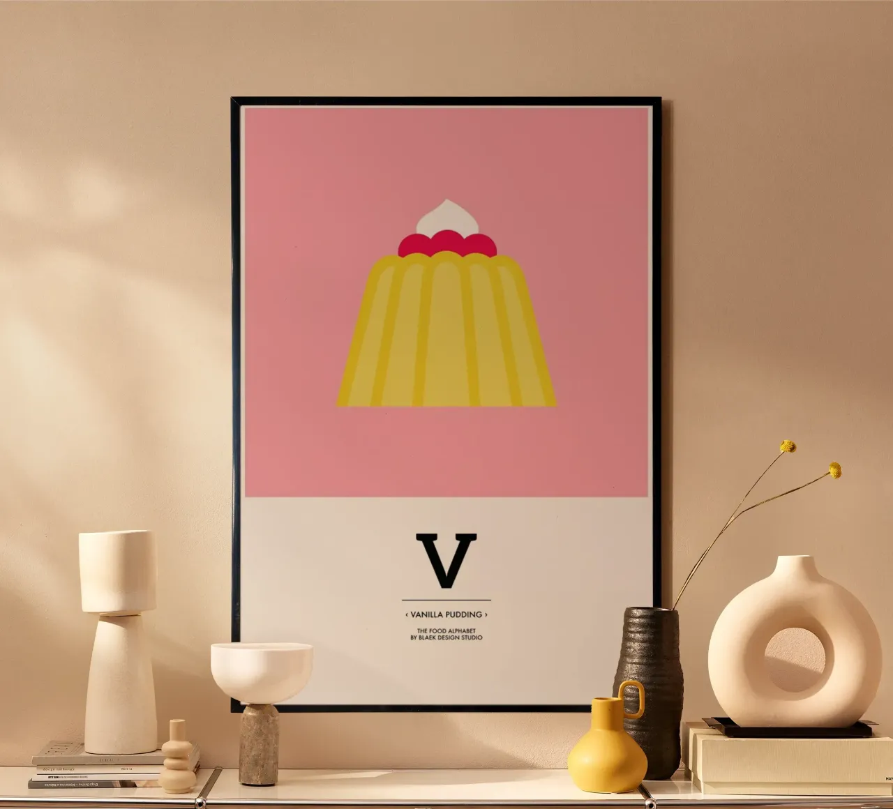 „The Food Alphabet“ - V like Vanilla Pudding carta hahnemühle da BLAEK Design Studio