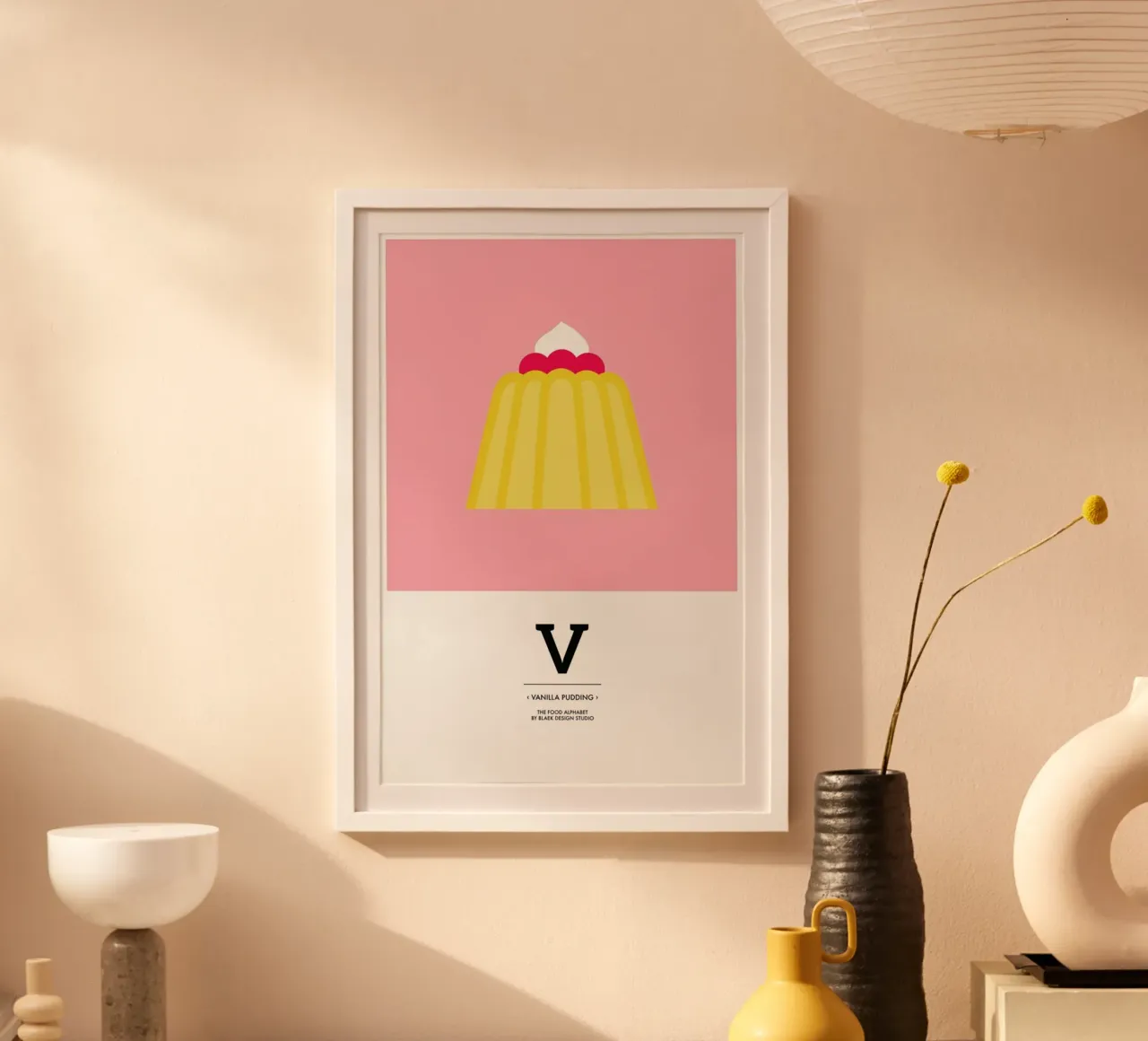 „The Food Alphabet“ - V like Vanilla Pudding carta hahnemühle da BLAEK Design Studio