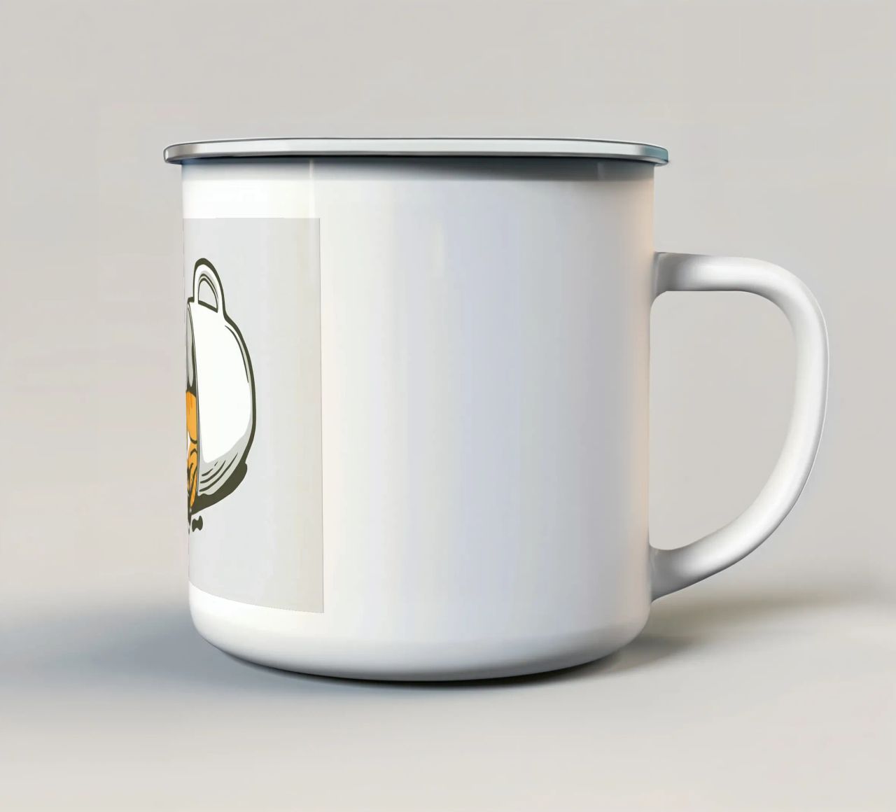 Non preoccupatevi, bevete caffè tazza in smalto da Bartosz Powalka