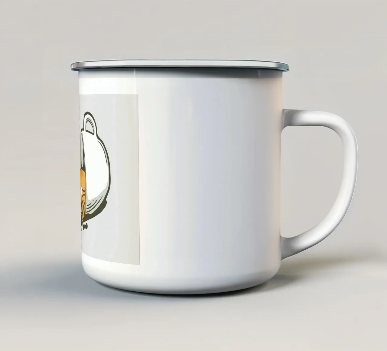 Dont Worry Drink Coffee enamel mug by Bartosz Powalka