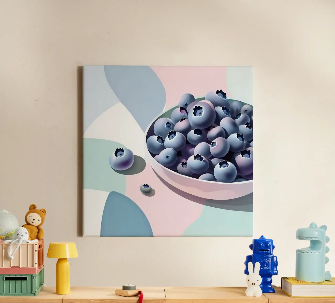 Blueberries_style_A_1 canvas by Pink- und LoveArt by LK