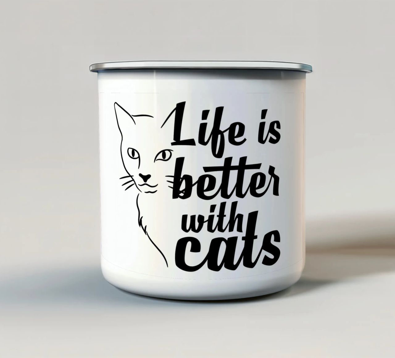Veleno per gatti tazza in smalto da Bartosz Powalka