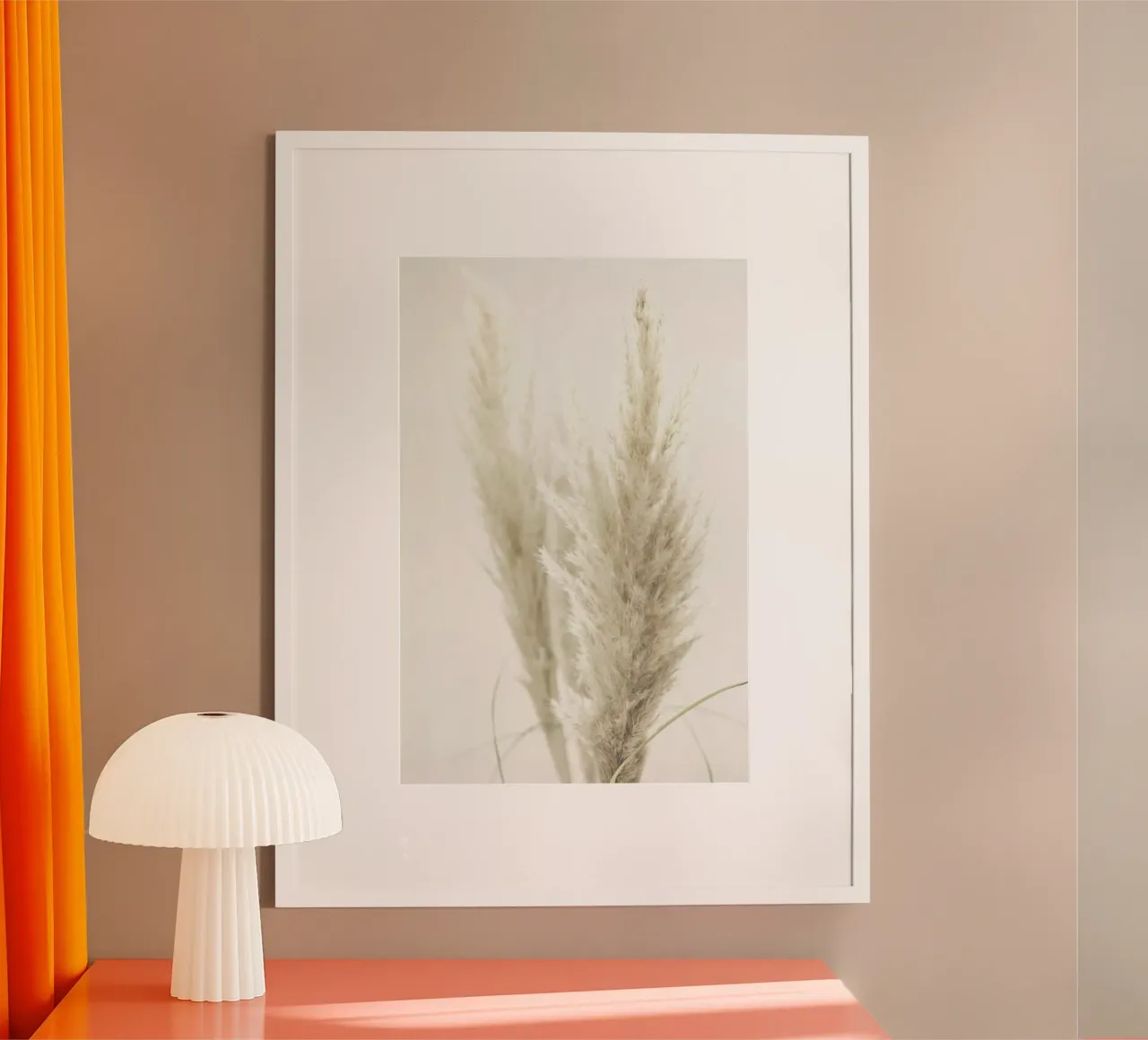 Pampas Reed 02 poster con telaio in legno da Monika Strigel