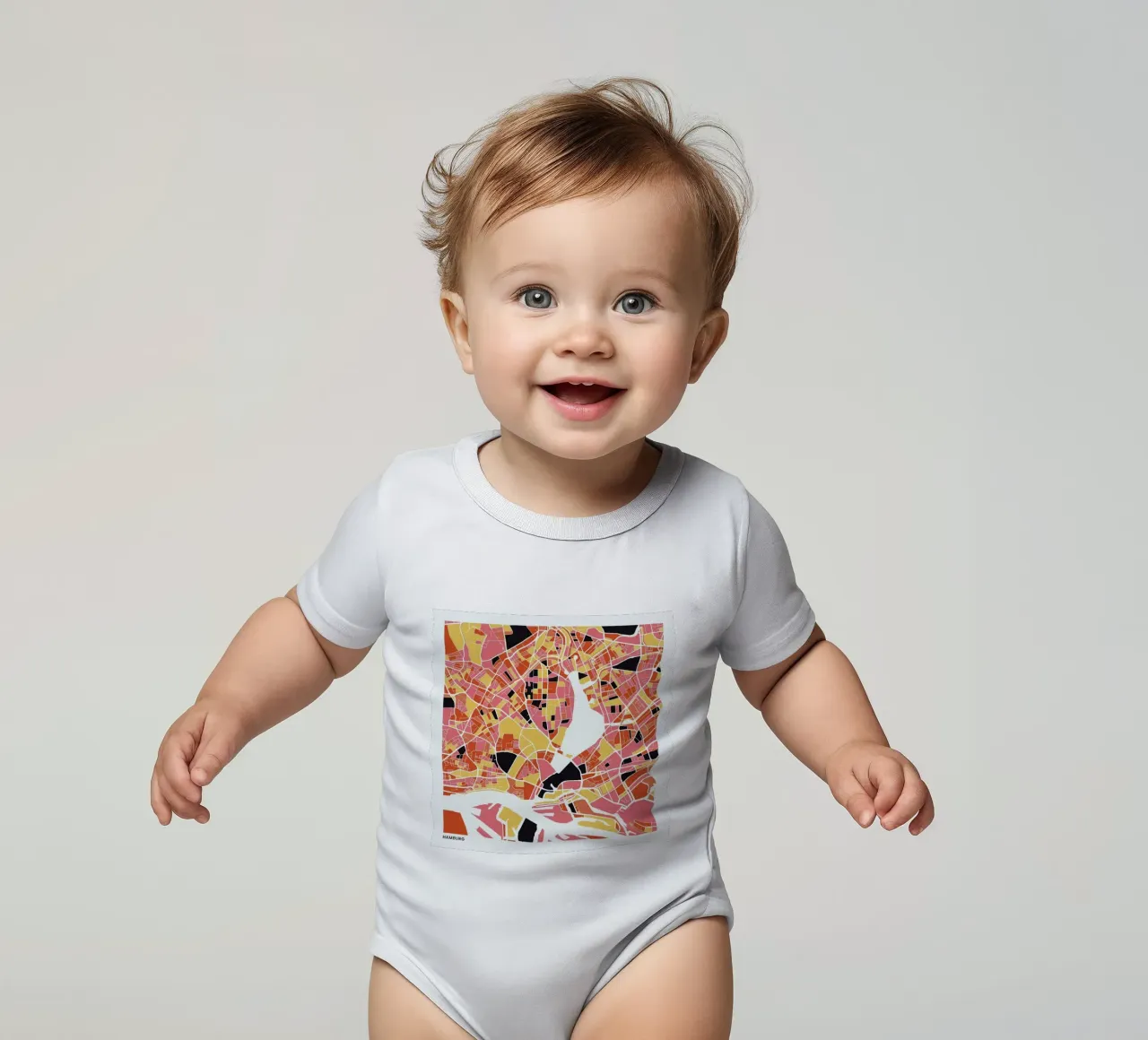 Hamburg II body neonato maniche corte da The Cartography Collection