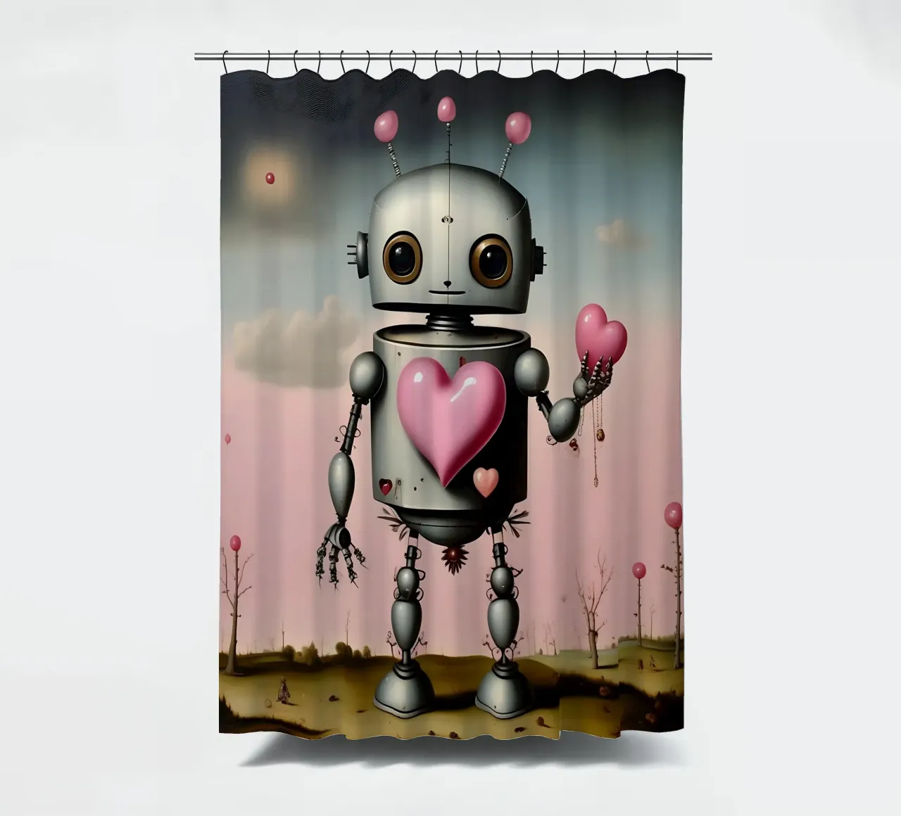 Robot con un cuore_12 tenda da doccia da Pink- und LoveArt by LK
