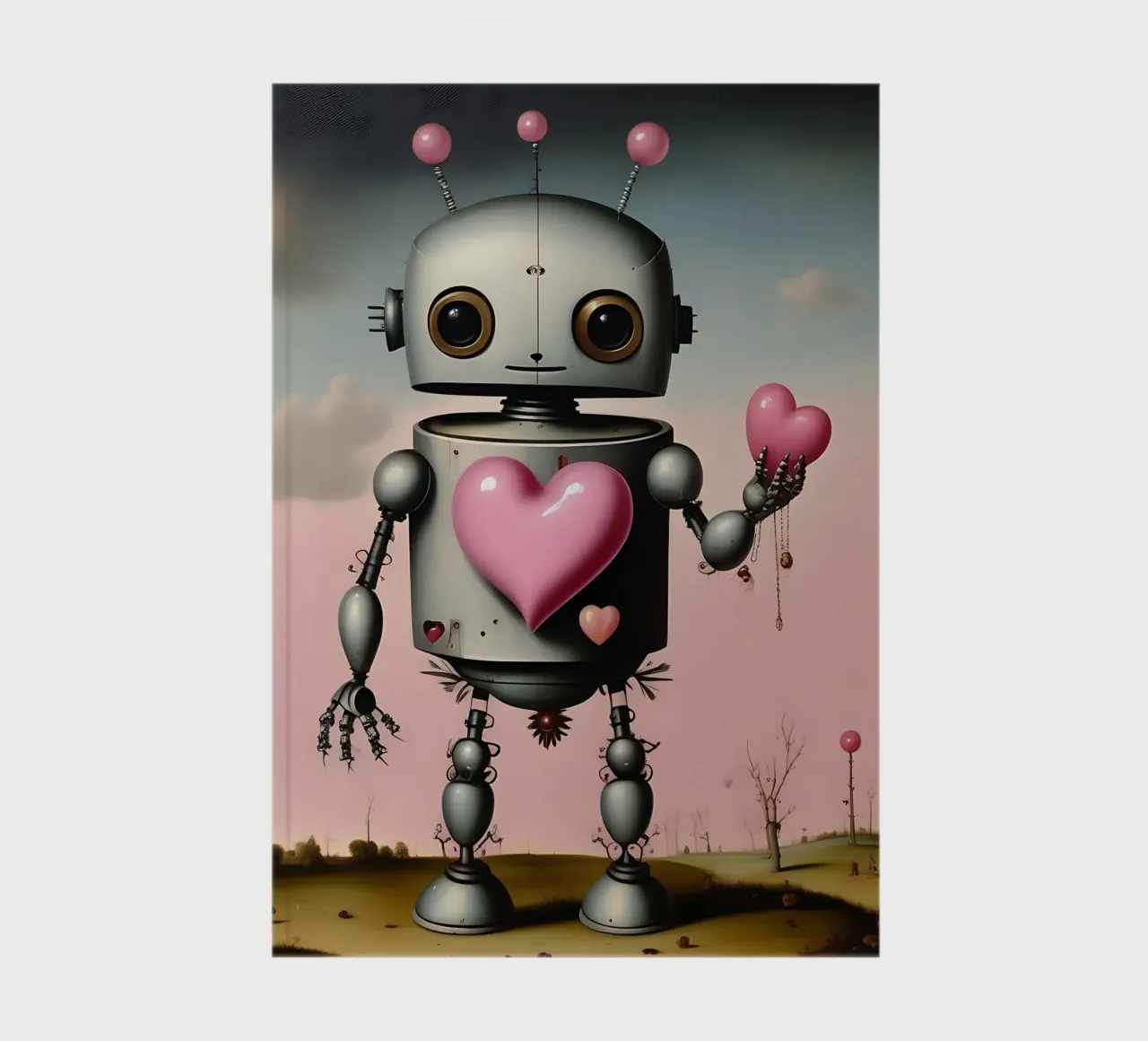 Robots con corazón_12 cuaderno de Pink- und LoveArt by LK