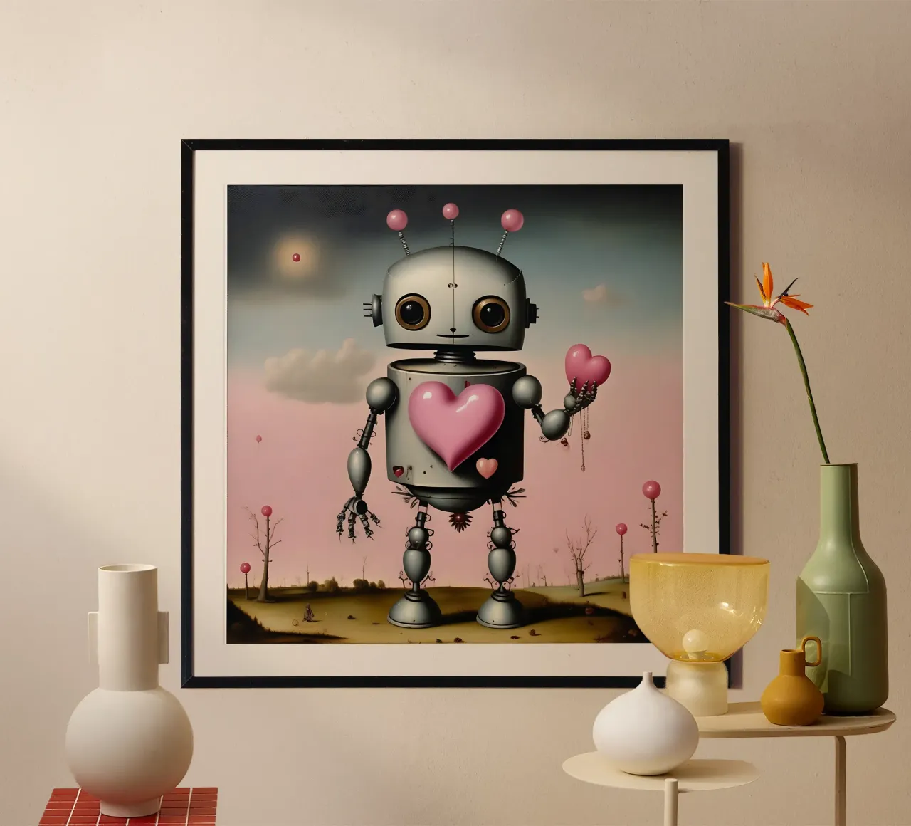 Robot con un cuore_12 carta hahnemühle da Pink- und LoveArt by LK