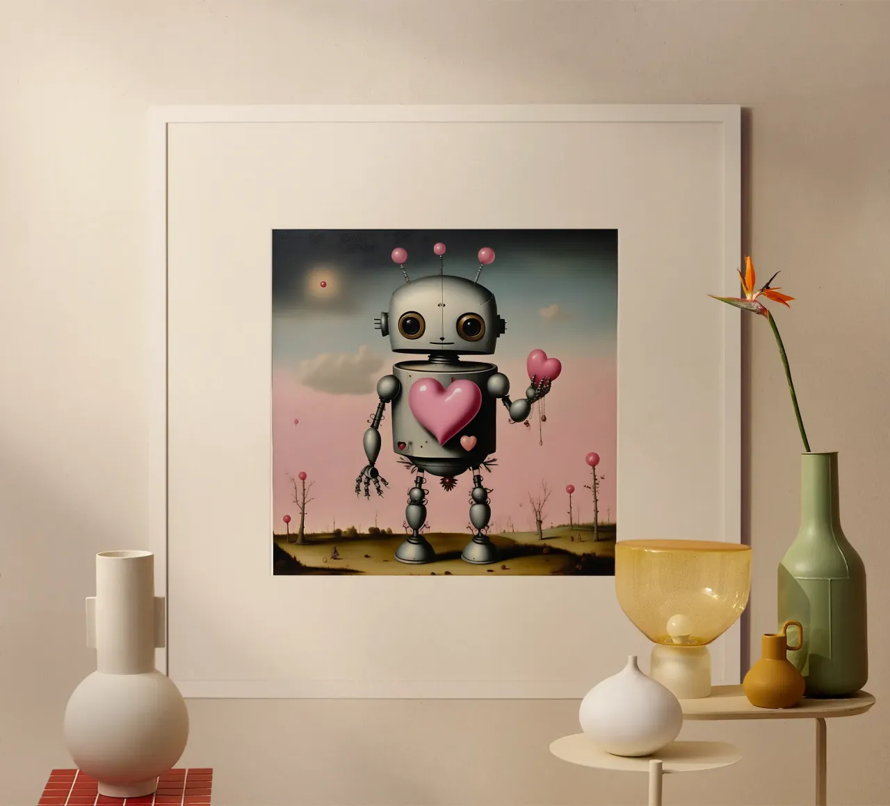 Robot con un cuore_12 carta hahnemühle da Pink- und LoveArt by LK