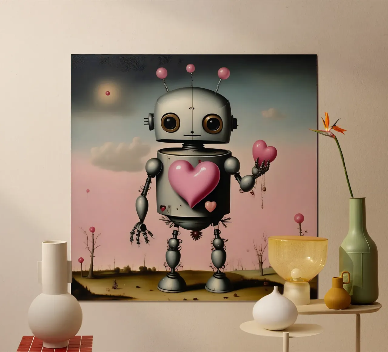 Robot con un cuore_12 carta hahnemühle da Pink- und LoveArt by LK