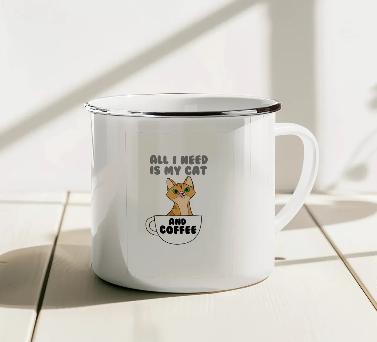 Caffè gatto Amore tazza in smalto da Bartosz Powalka