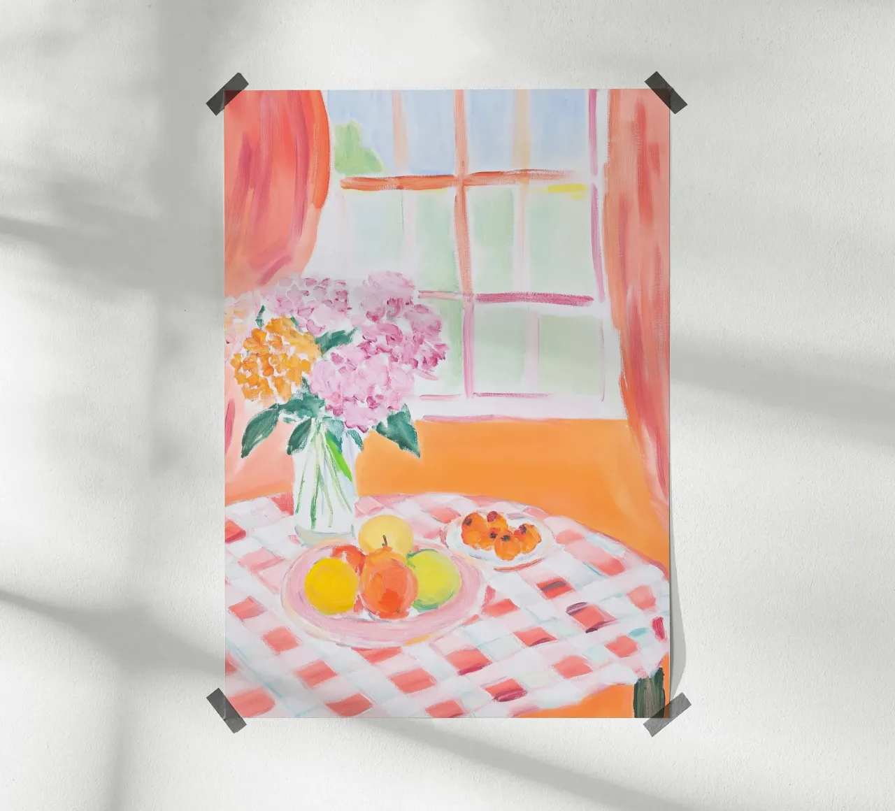 Tavolo di primavera - Simpatica natura morta in stile Matisse poster da Nikis Art Studio