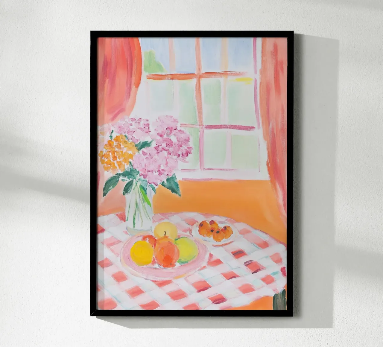 Tavolo di primavera - Simpatica natura morta in stile Matisse poster da Nikis Art Studio