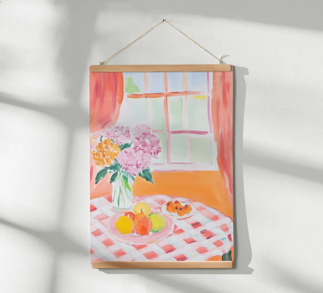 Tavolo di primavera - Simpatica natura morta in stile Matisse poster da Nikis Art Studio