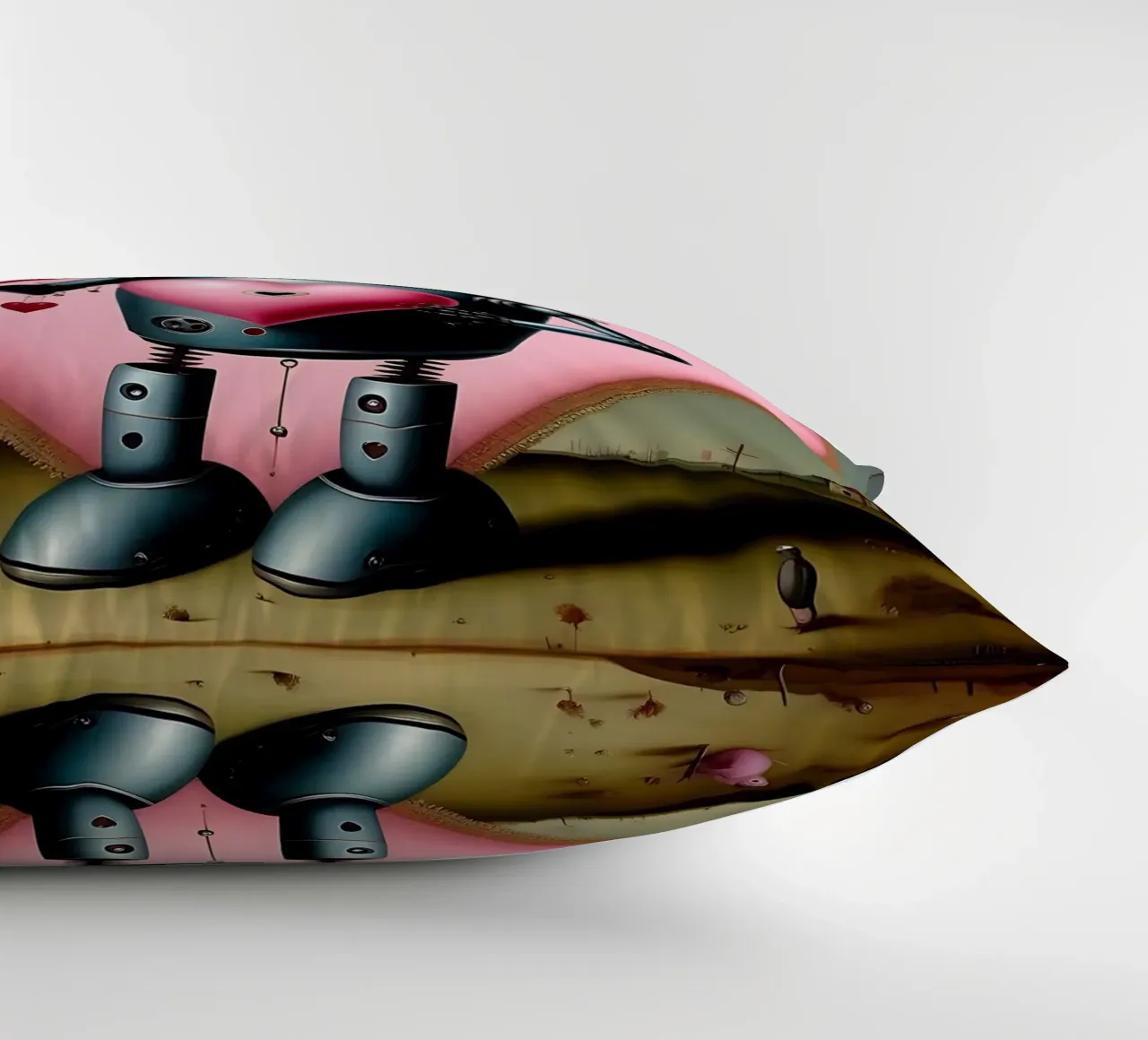 Robot con un cuore_13 cuscino da Pink- und LoveArt by LK